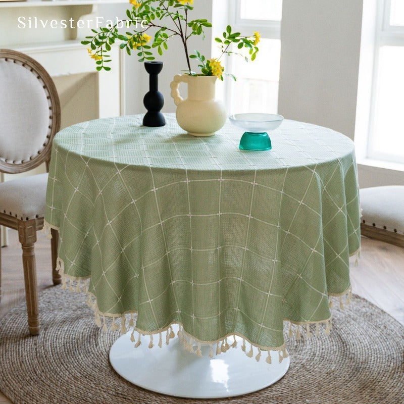 Olive Green Tablecloth丨Green Round Tablecloth