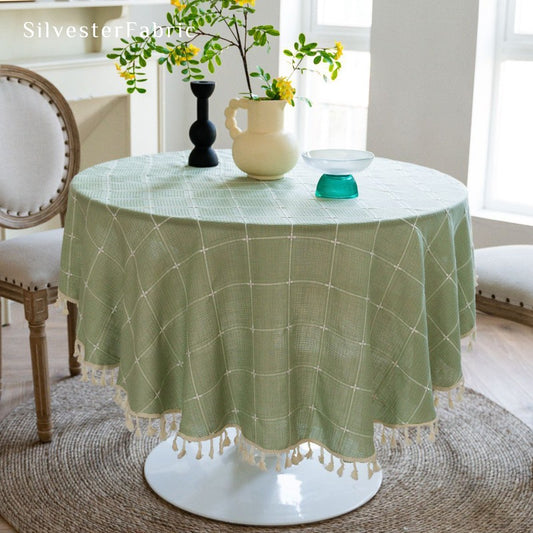 Plaid Green Tablecloth