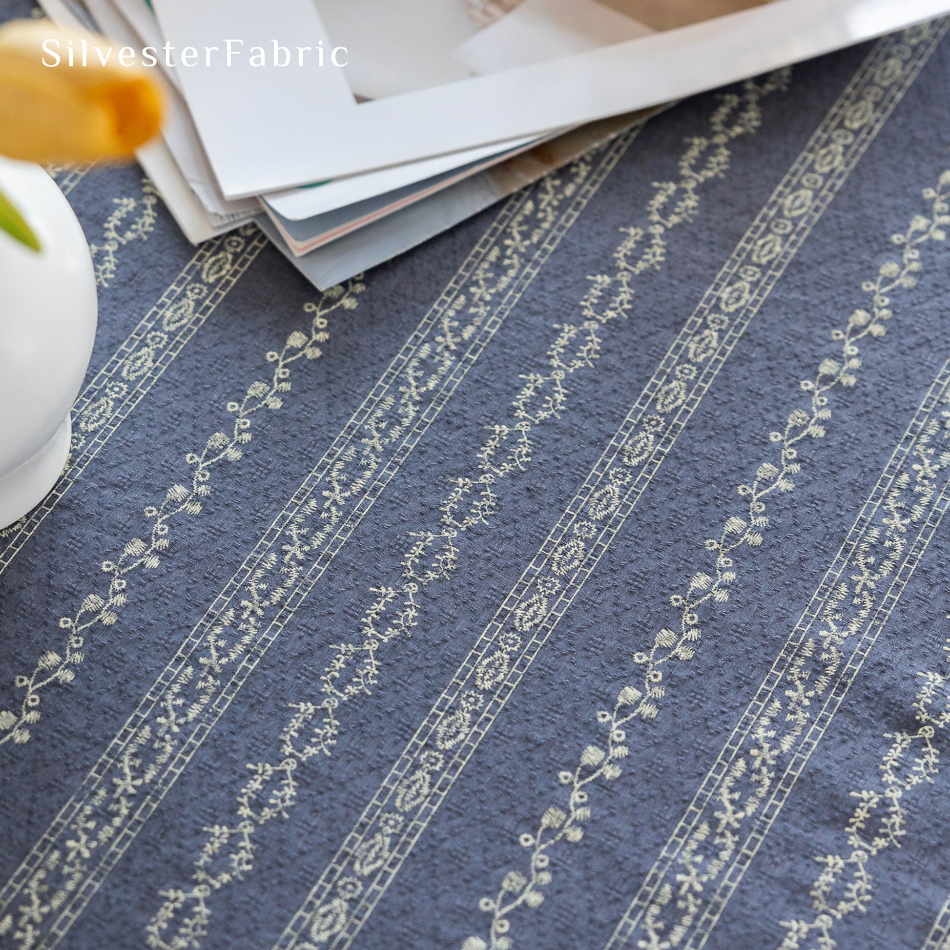 Dusty Blue Round Tablecloth丨Free Shipping - Silvester Fabric