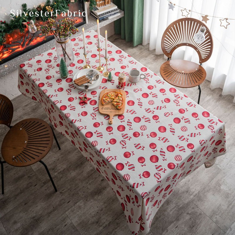 Christmas Tablecloth Rectangle丨Rectangular Linen Tablecloth