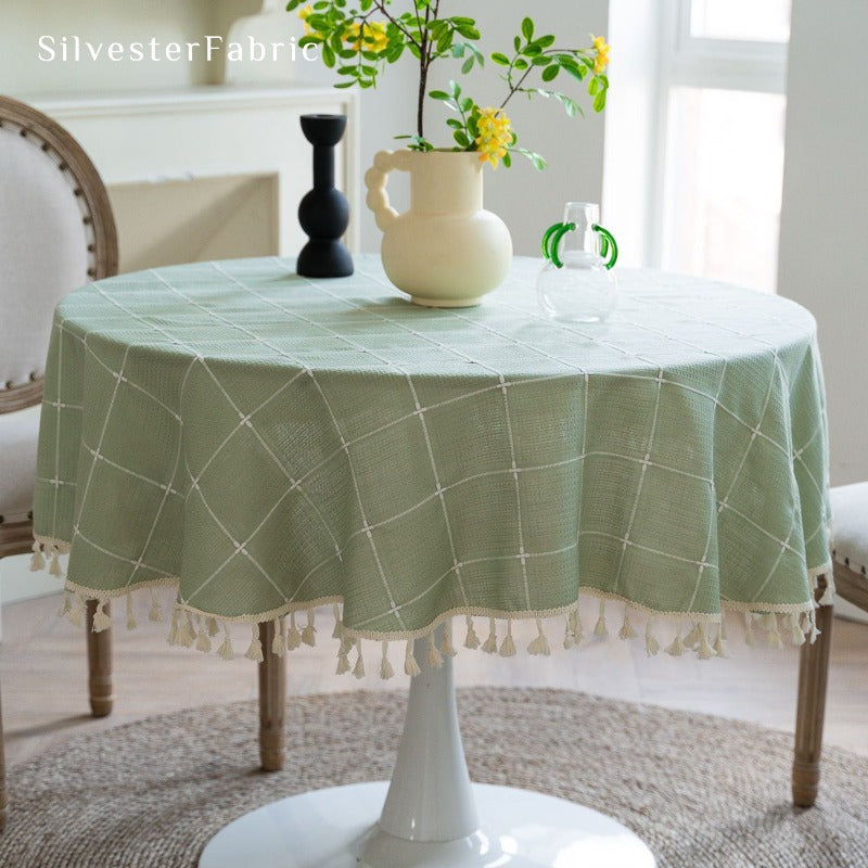 Plaid Green Tablecloth