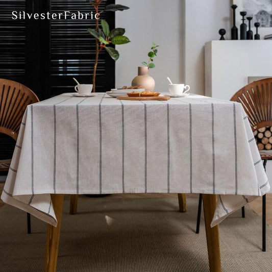 white farmhouse striped tablecloth for everyday dining