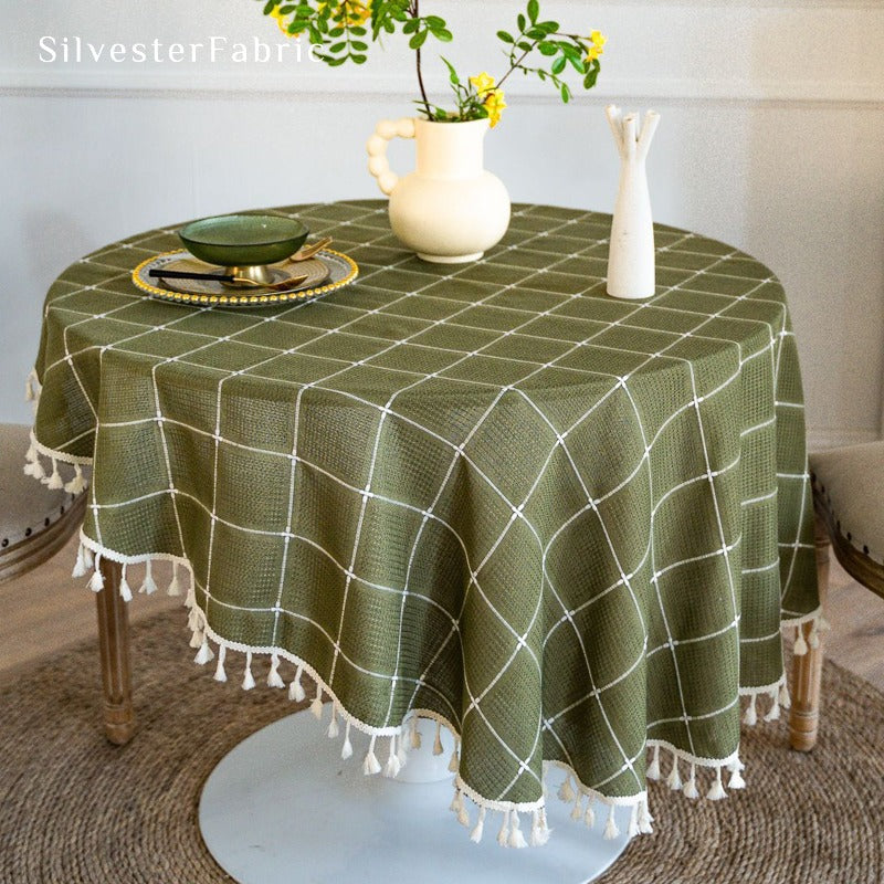 Olive Green Tablecloth丨Green Round Tablecloth