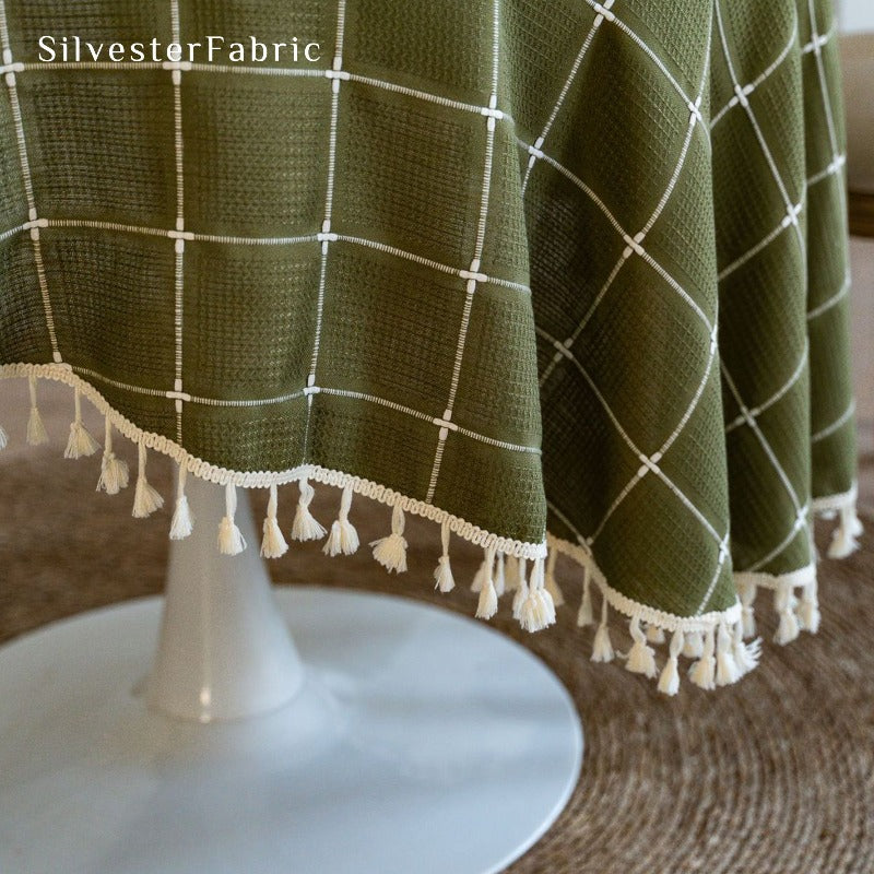 Plaid Green Tablecloth