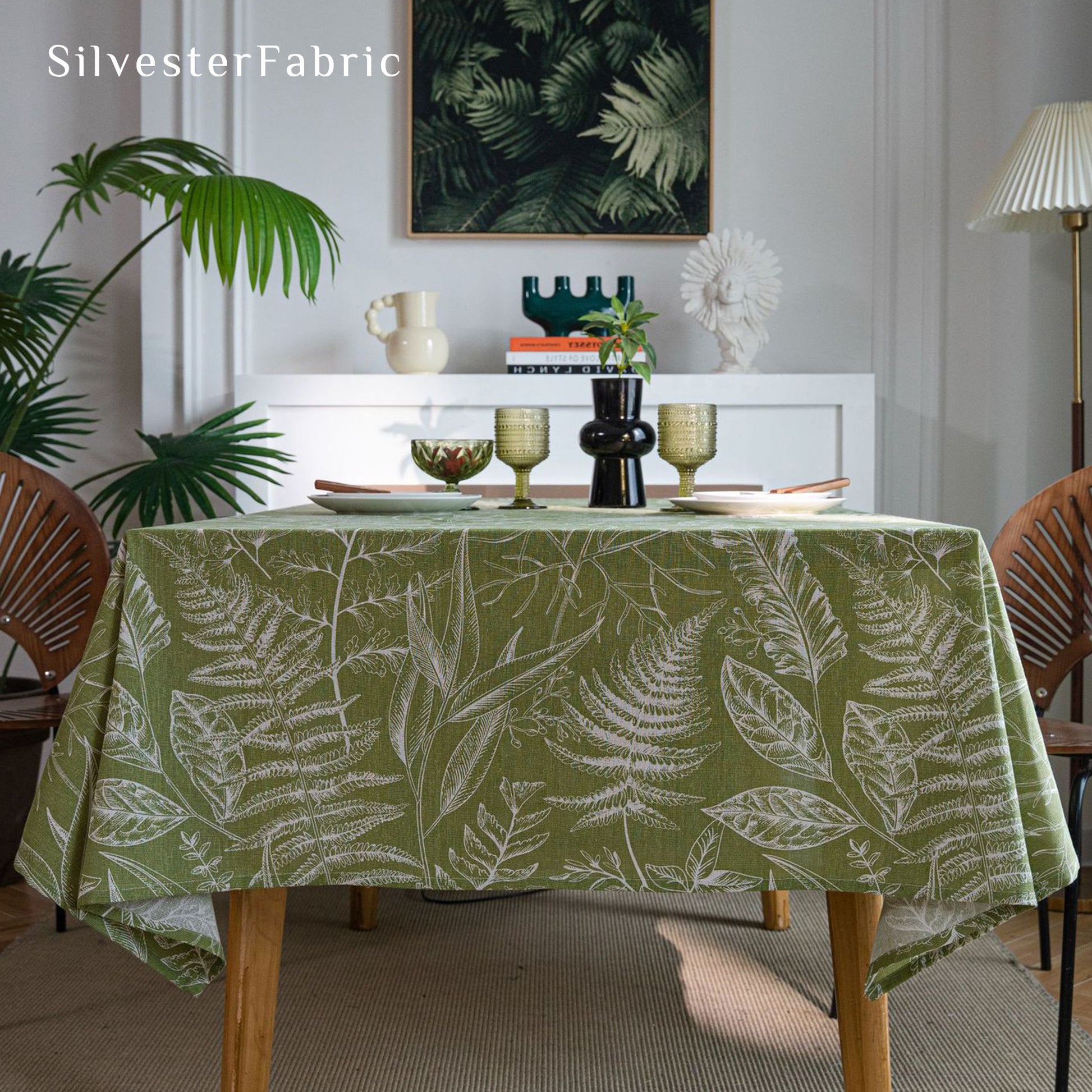 Leaf Tropical Green Tablecloth丨Free Shipping - Silvester Fabric