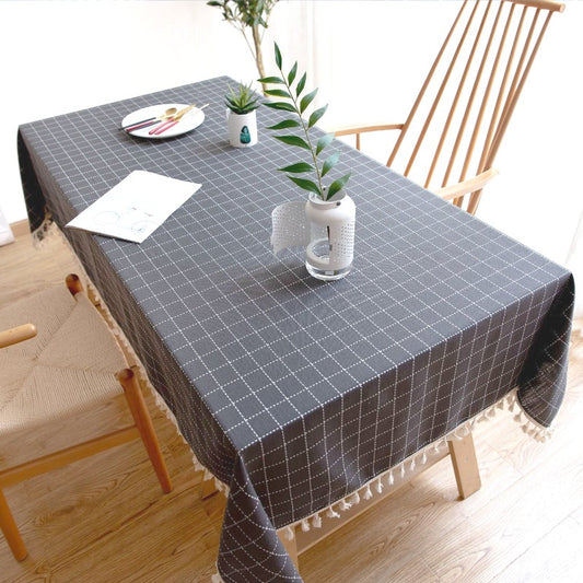 Plaid Black Tablecloth丨Free Shipping - Silvester Fabric