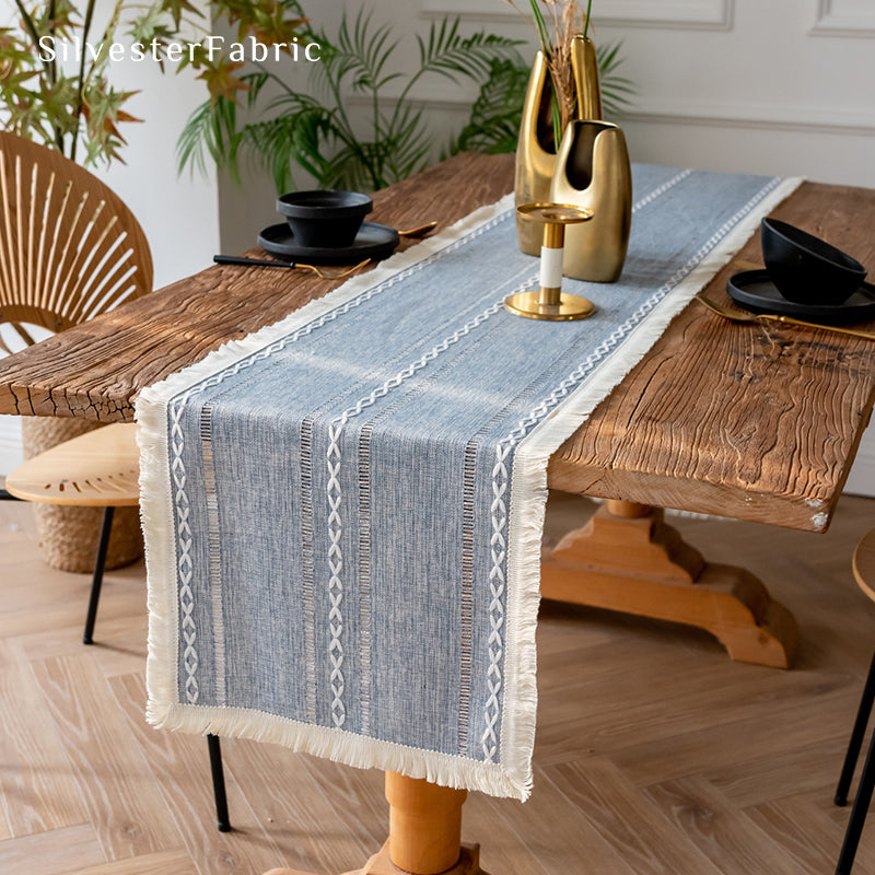 Dusty Blue Table Runner丨Coffee Table Runner