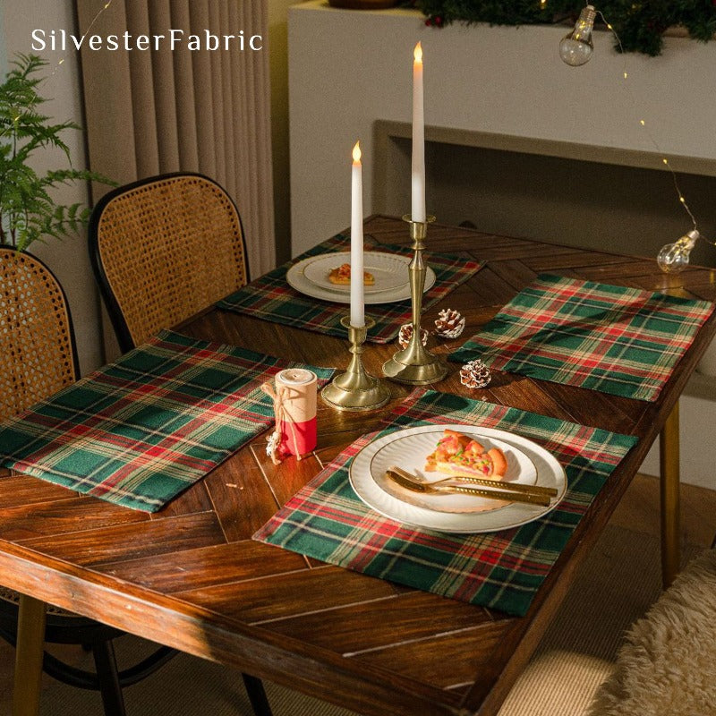 Plaid Christmas Table Mats on the Table