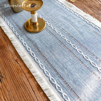 Dusty Blue Table Runner丨Coffee Table Runner