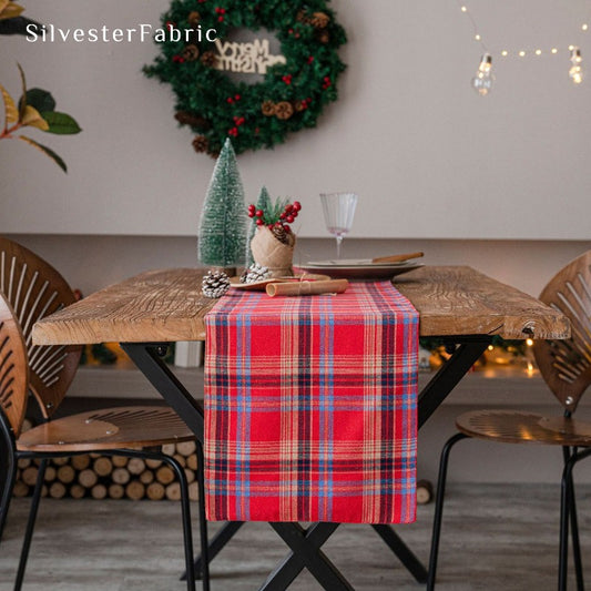 Close‑up of Red Christmas Table Runner corner