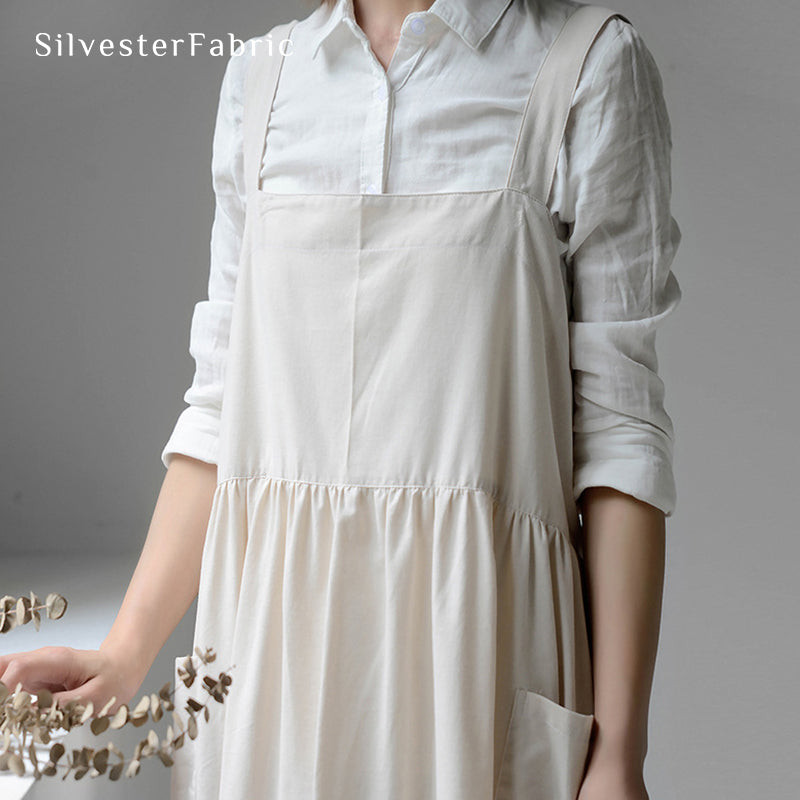 White Apron丨Aprons With Pockets丨Womens Apron