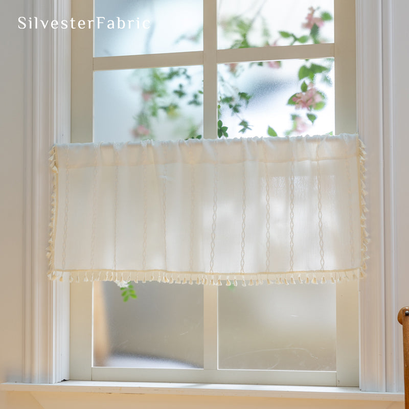 Close‑up of White Cafe Curtain corner