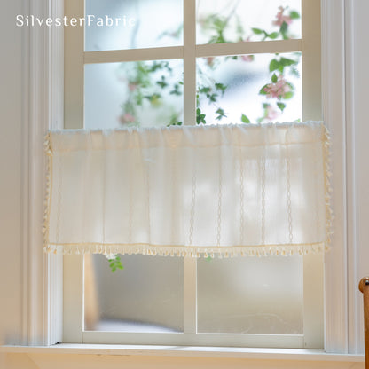 Close‑up of White Cafe Curtain corner