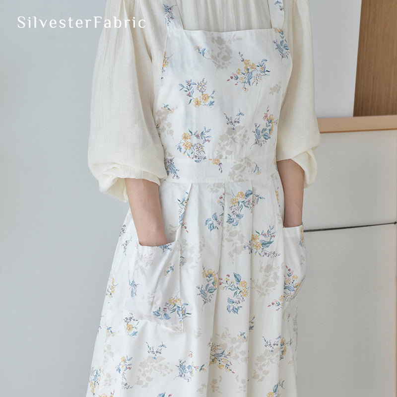 Close‑up of White Floral Apron corner
