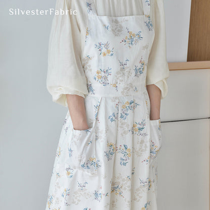 Close‑up of White Floral Apron corner