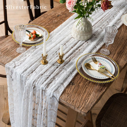 white lace table runner for everyday dining