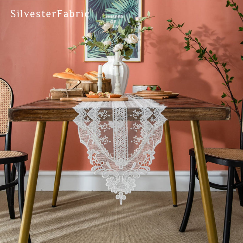 French lace table runner for everyday dining