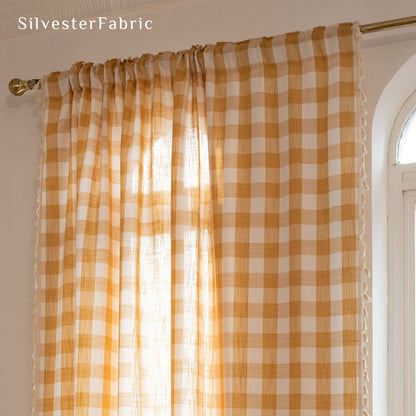Close‑up of Orange Farmhouse Curtain corner