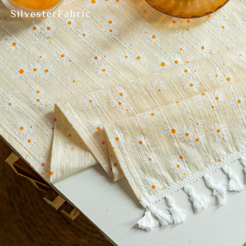 Floral Table Cover丨Yellow Table Runner丨French Table Cover