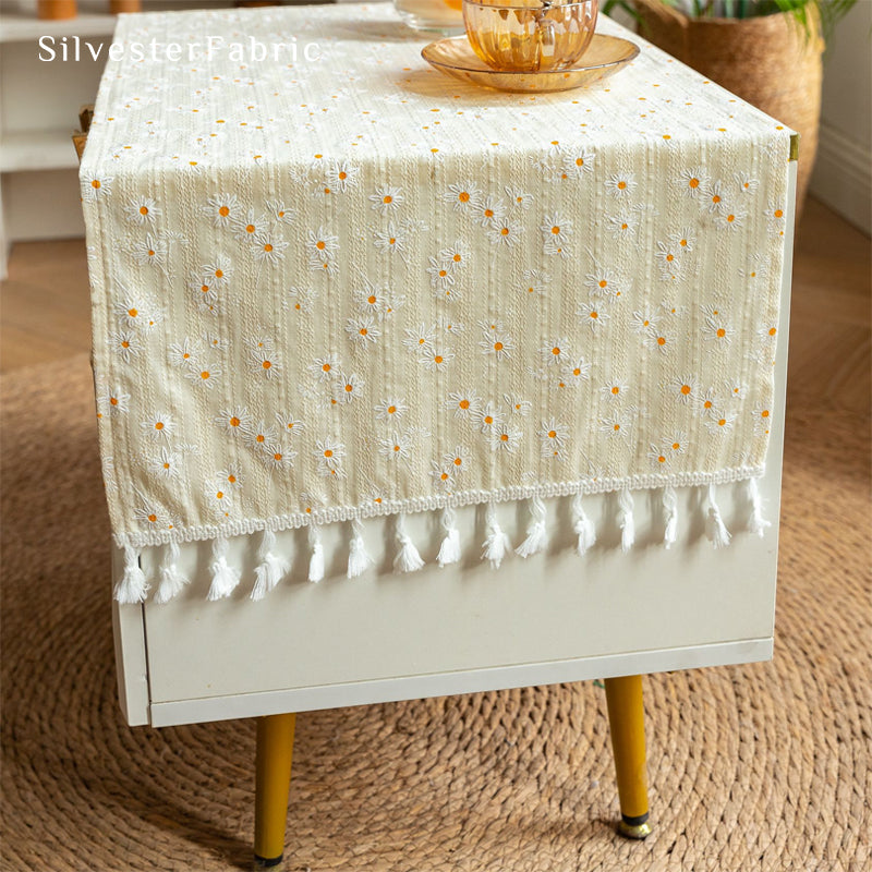Floral Table Cover丨Yellow Table Runner丨French Table Cover