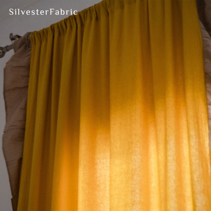 yellow french cotton curtain panel