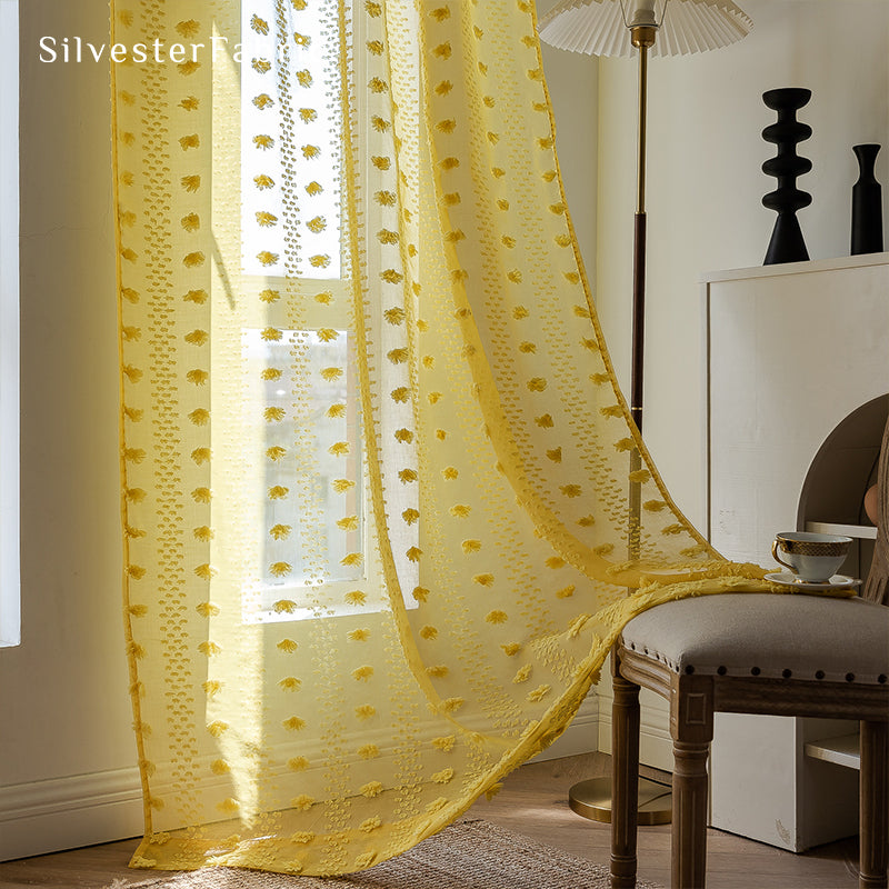 Yellow Sheer Curtains丨Sheer Window Curtains