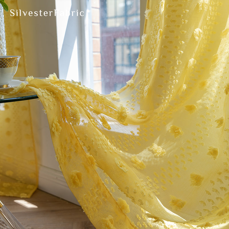 Yellow Sheer Curtains丨Sheer Window Curtains