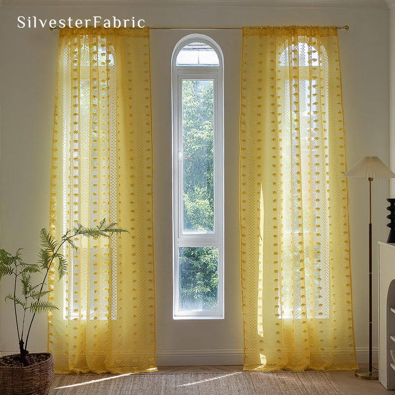 Yellow Sheer Curtains丨Sheer Window Curtains