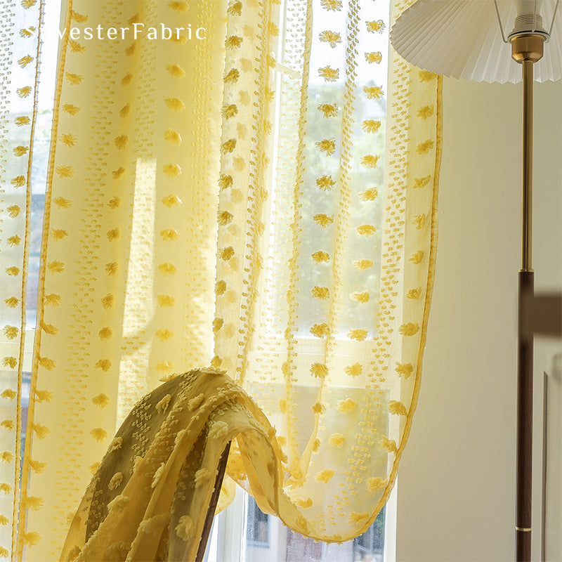 Yellow Sheer Curtains丨Sheer Window Curtains