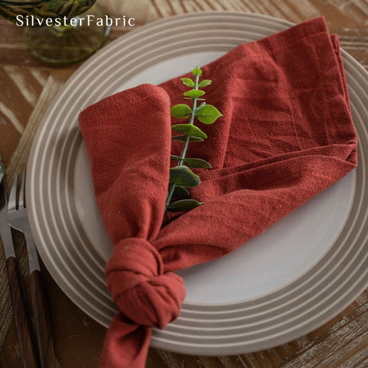 Red Cloth Napkins丨Linen Napkins丨Dinner Napkins