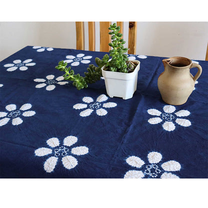 Hand Dyed Vintage Tie-Dye Flower Pattern Rectangle Tablecloths