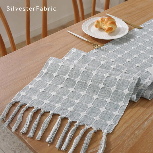Grey Plaid Table Runner丨Free Shipping - SilvesterFabric