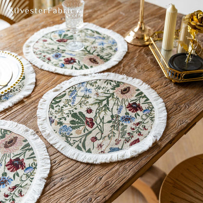 French Country Floral Patterns Vintage Cotton Rectangle Table Runners