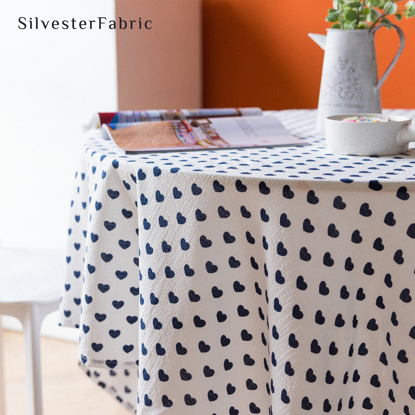 Lovely Heart-shaped Pattern Outdoor Cotton Rectangle Tablecloths