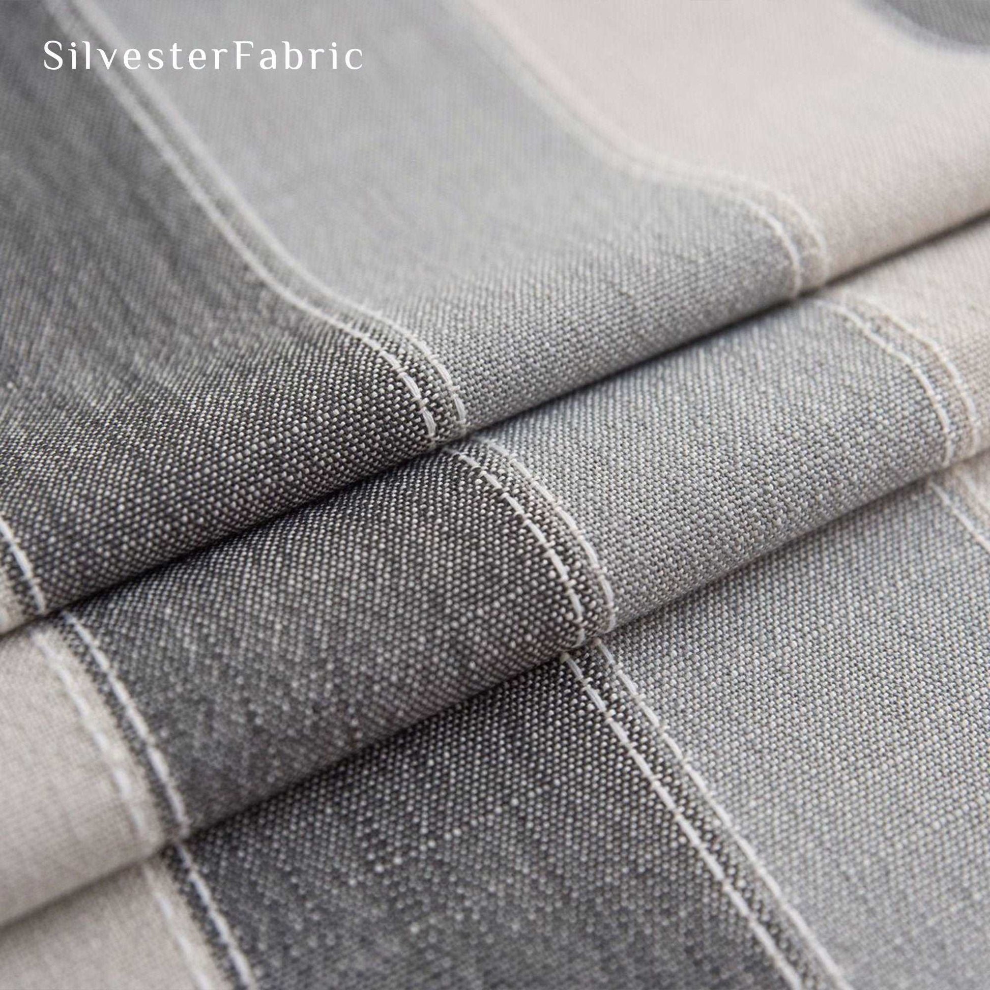 Striped Rustic Grey Rectangle Vintage Outdoor Cotton Linen Tablecloths