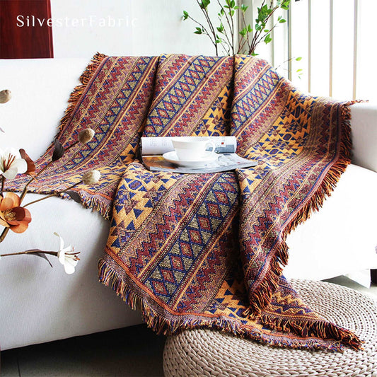 Sofa Throws Camping Picnic Double-Sided Geometric Pattern BOHO Blankets