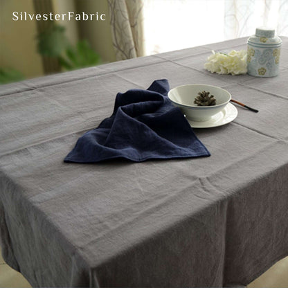 Linen Rectangle French Country Wedding Tablecloths In Various Colors