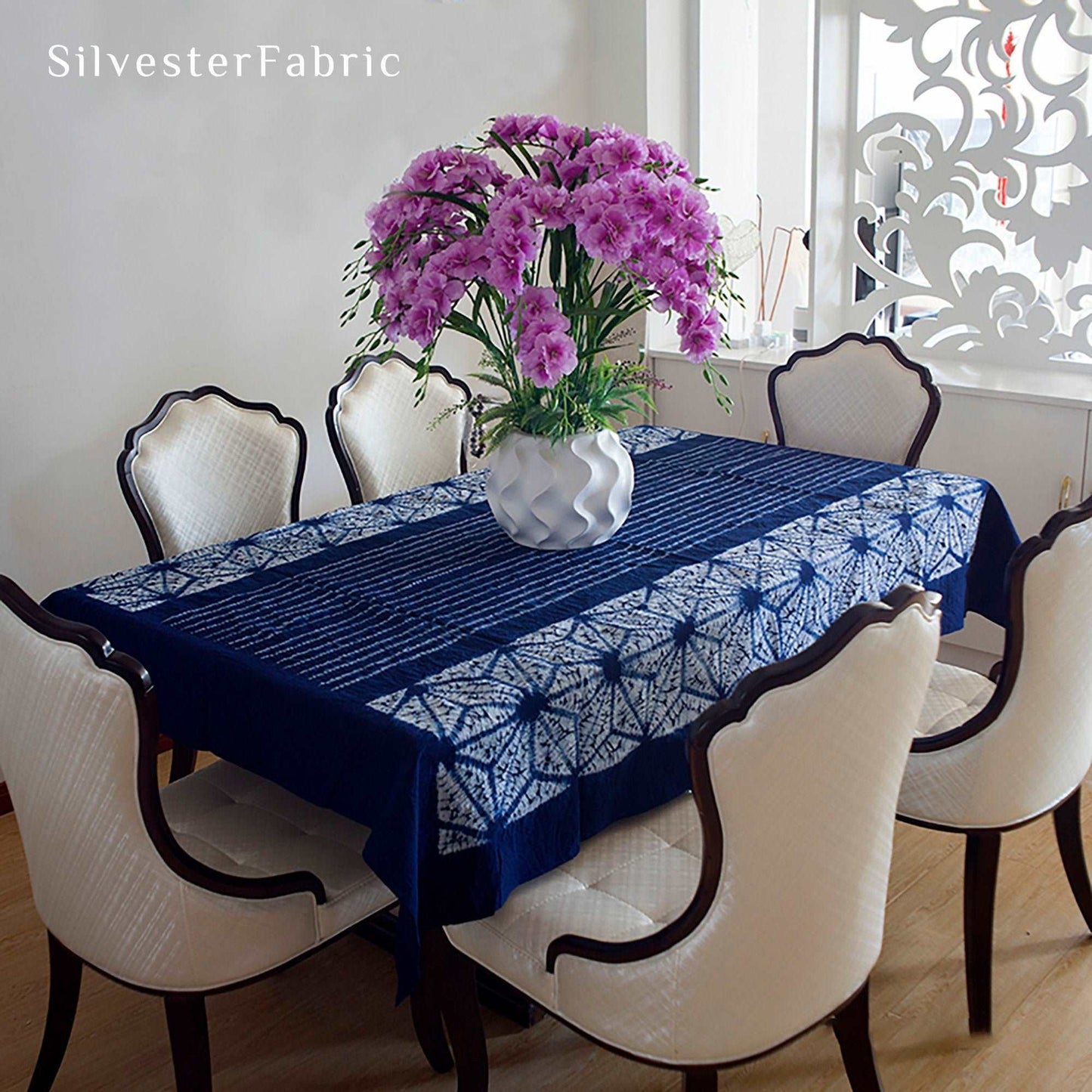 Handmade Organic Vintage Natural Tie-Dye Rectangle Tablecloths