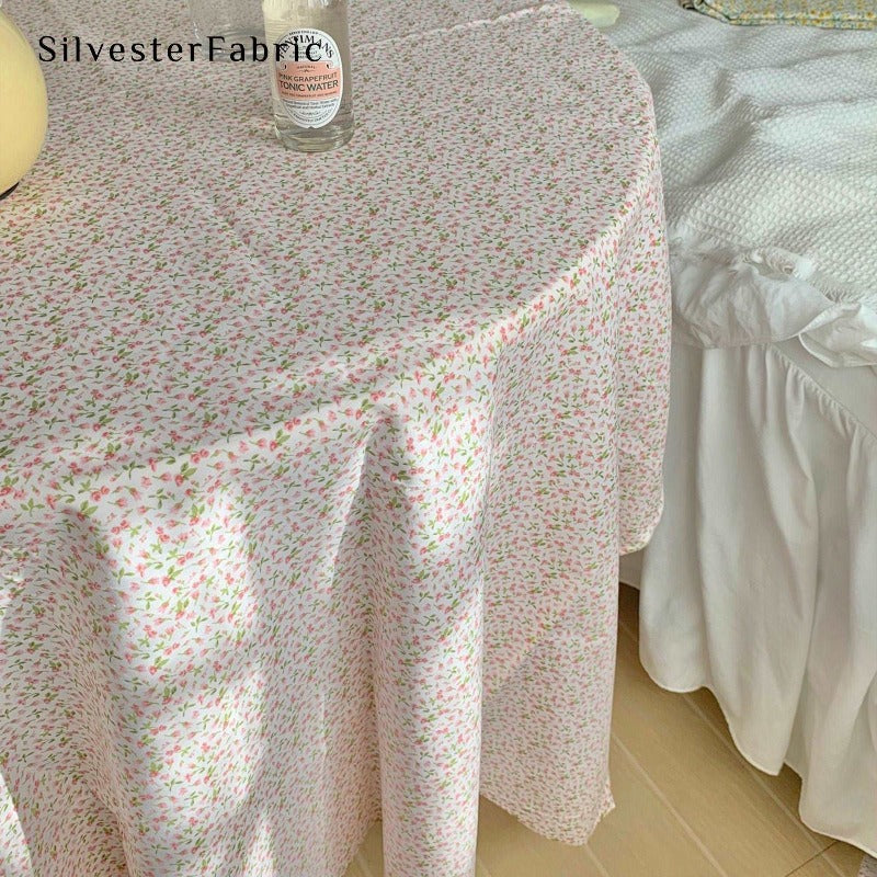 Pink Floral Tablecloth丨Floral Tablecloth丨Cotton Tablecloth