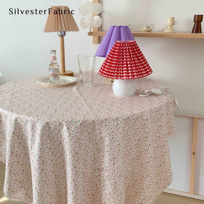Pink Floral Tablecloth丨Floral Tablecloth丨Cotton Tablecloth