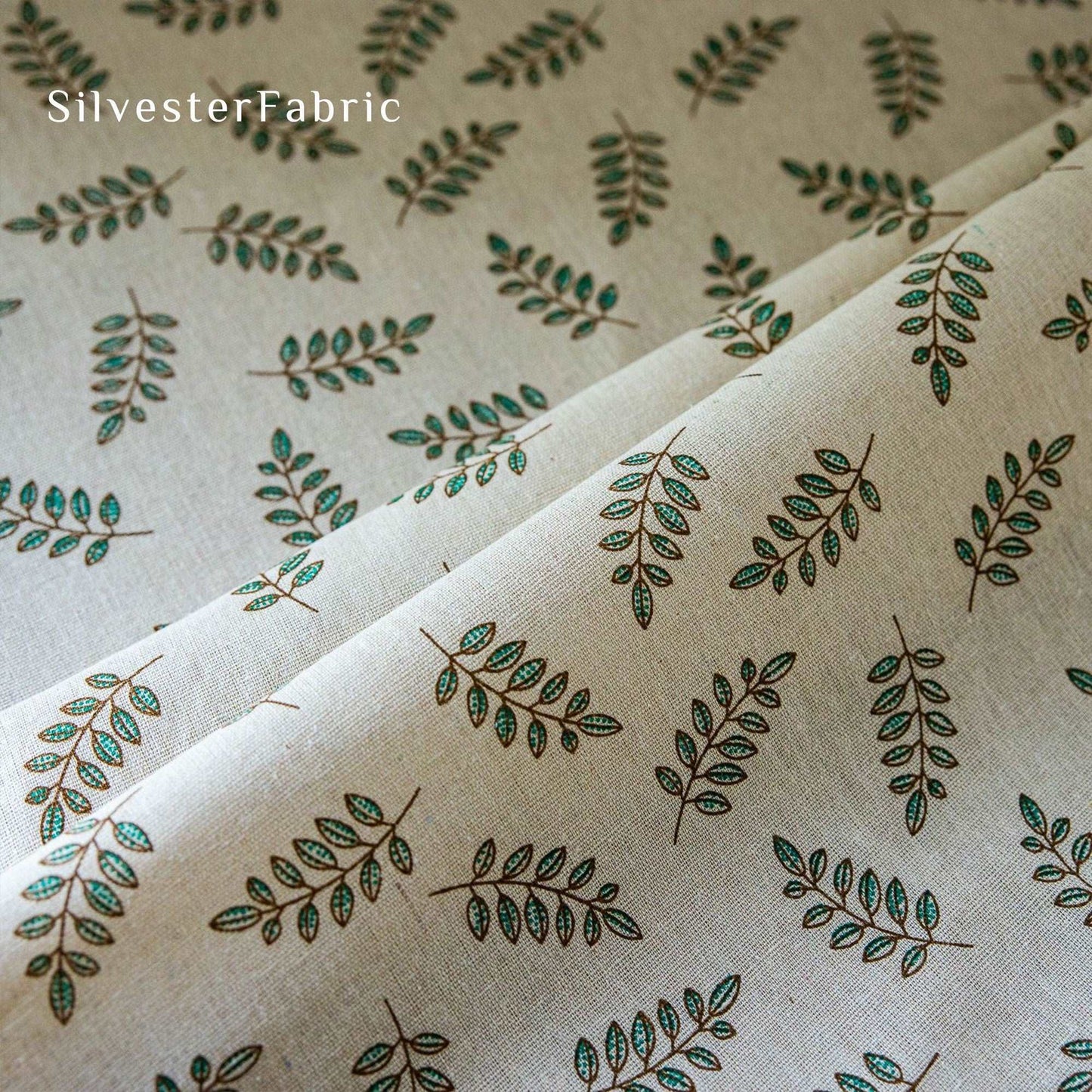Green Leaf Plant Pattern Linen Rectangle French Country Tablecloths