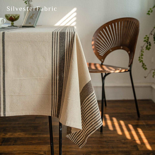 Striped Linen Tablecloth丨Free Shipping - Silvester Fabric