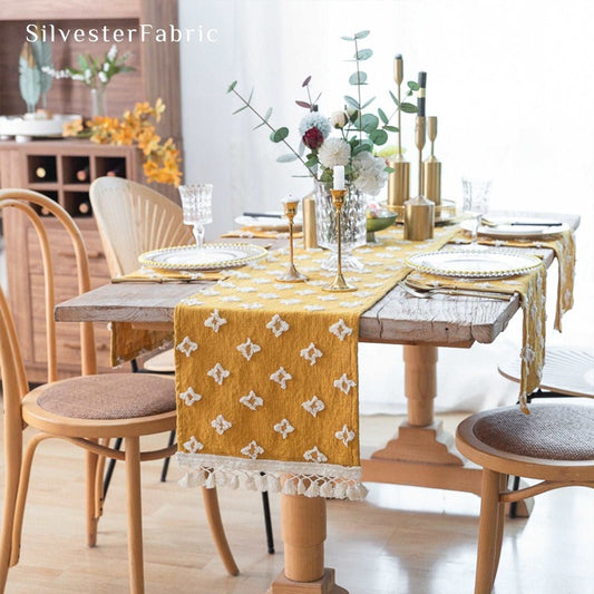 Appliqué Yellow Table Runner - Silvester Fabric