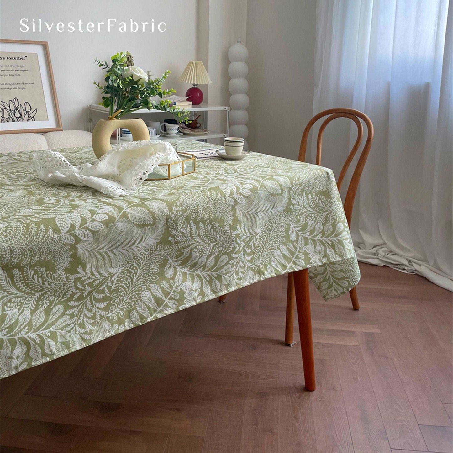 French Country Rectangle Outdoor Floral Print Cotton Tablecloths