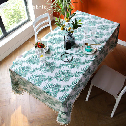 American Tropical Plant Pattern Outdoor Rectangle Linen Tablecloths