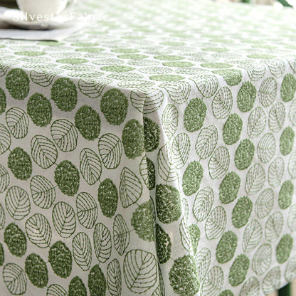 Leaf Embroidered White Tablecloth丨Free Shipping - Silvester Fabric