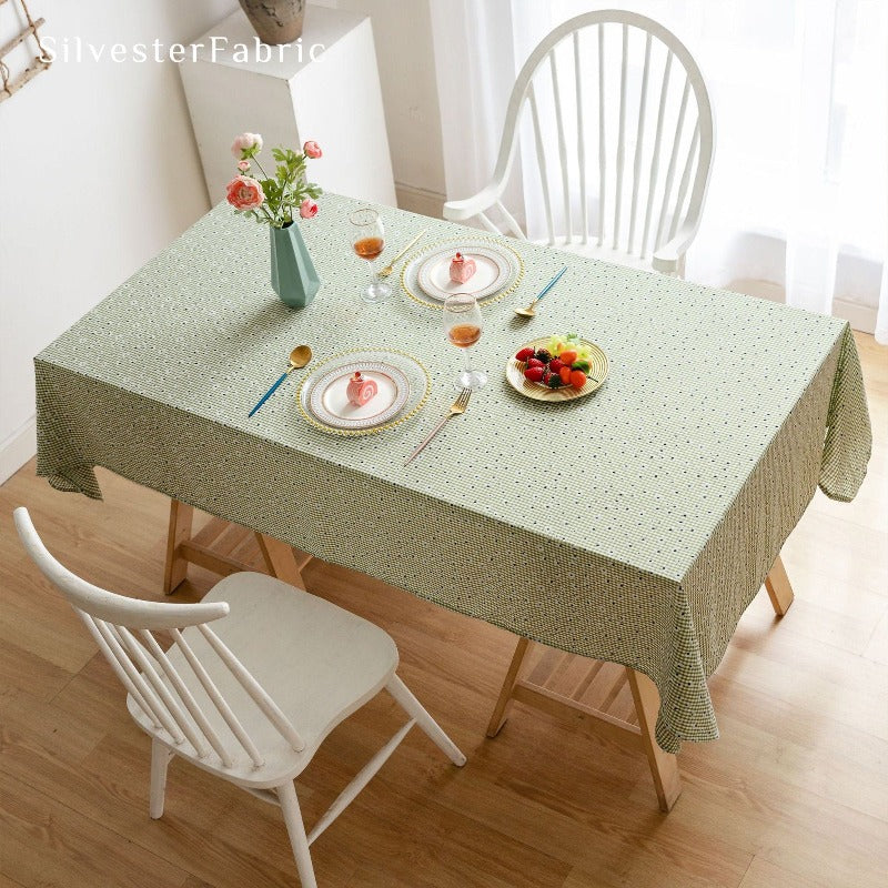 Adorable French Pale Floral Rustic Plaid Rectangle Tablecloths
