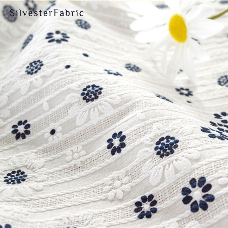 Blue Floral Tablecloth丨White Tablecloth丨Floral Tablecloth