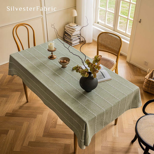 Striped Green Tablecloth
