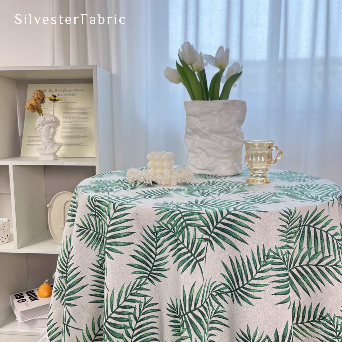 American Tropical Plant Pattern Outdoor Rectangle Linen Tablecloths